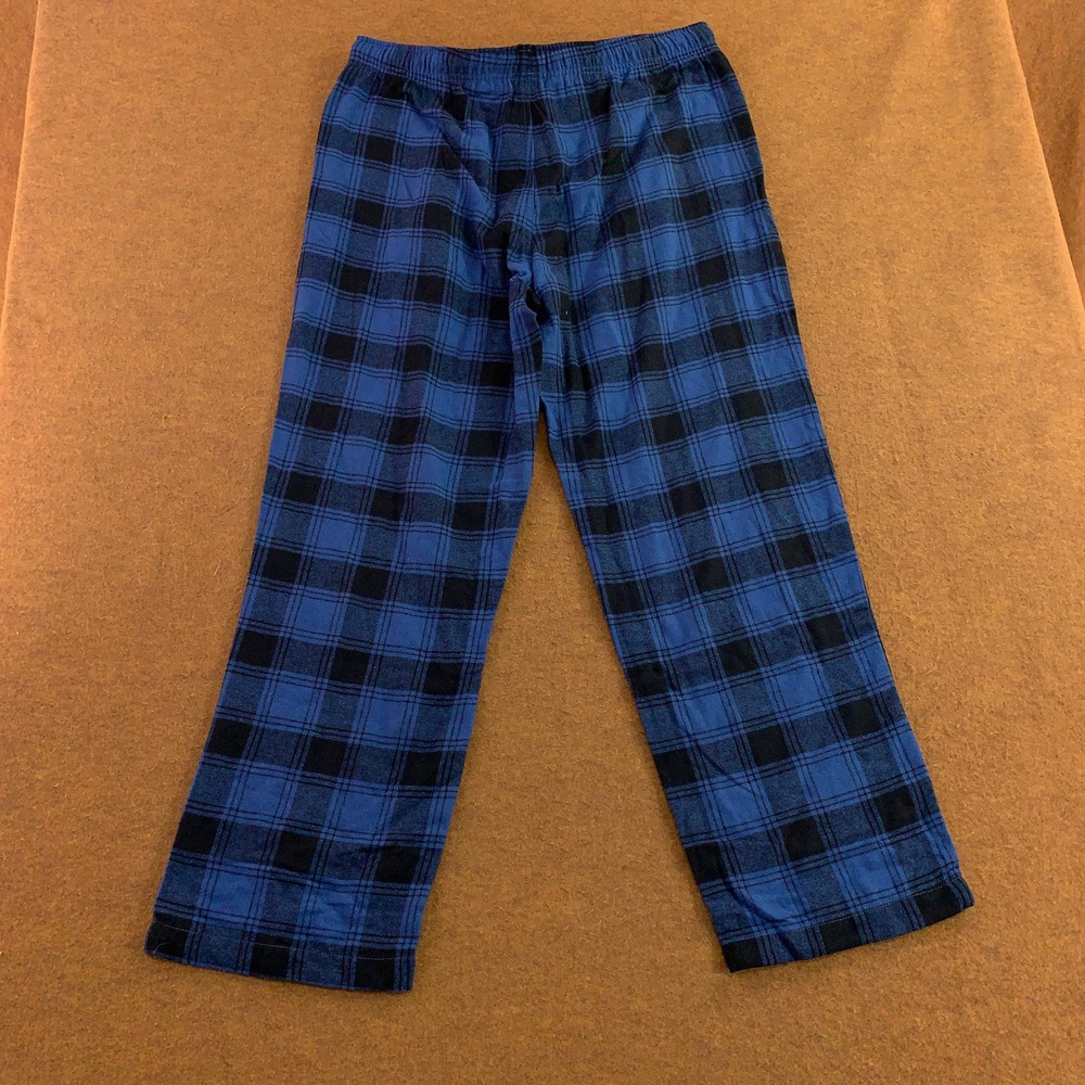 Sonoma Mens Large Blue Plaid The Essential Flannel Pajama Pants NWT - Picture 7 of 10